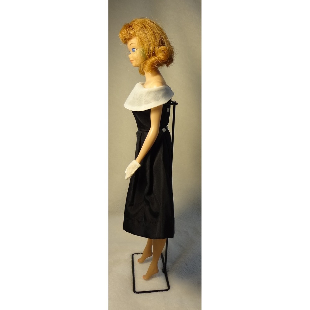 Vintage-Rare 1960s Midge Doll Red Hair‎ Black Dress White Collar with Stand - Picture 2 of 7